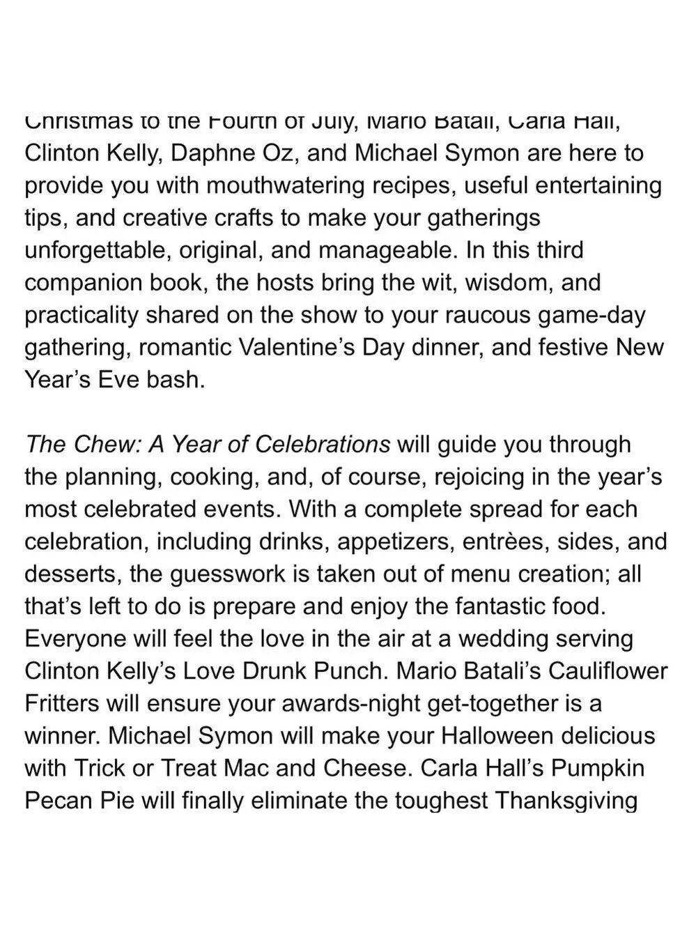 The Chew -A Year of Celebration Festive and Delicious Recipes for Every Occasion